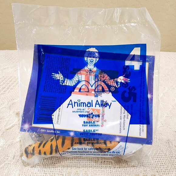 NIP - 2001 McDonalds Happy Meal Toy: ToysRUs Animal Alley SABLE TIGER CAT #4 - Picture 2 of 5